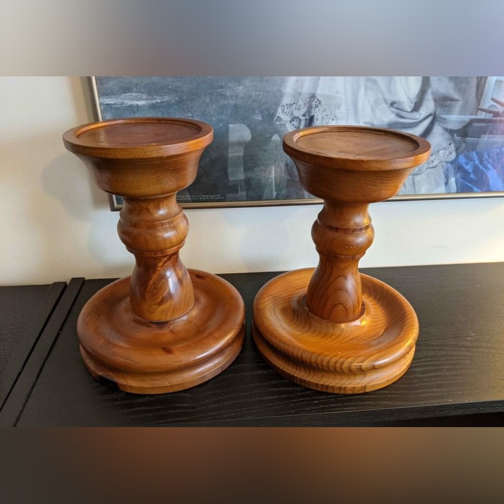 Pine Candle Towers (Pair) 12in high
